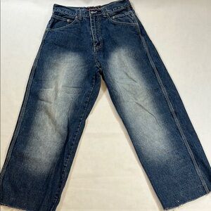 Vintage PJ Mark Baggy Jeans Y2K Hip Hop Skater Denim Unhemmed 30x27